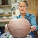 Imogen Taylor Noble at work in her studio 2018
